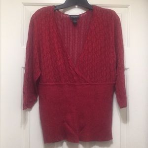 Last Chance! Lane Bryant blouse Dark Red w sparkly